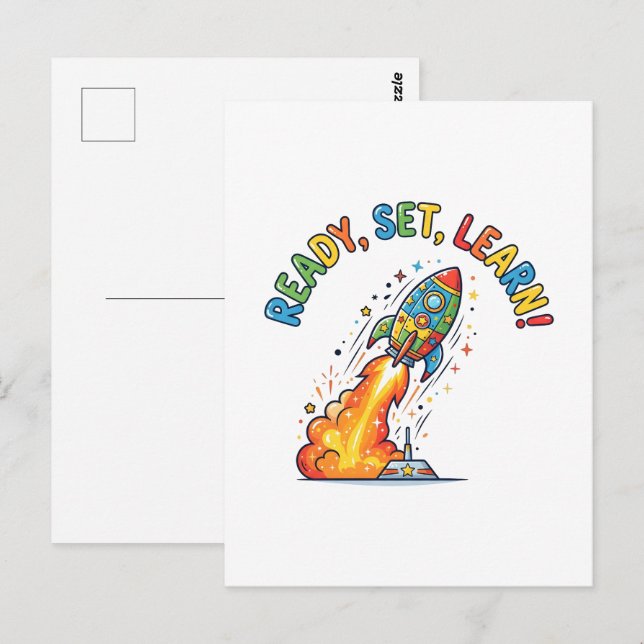 Ready Set Learn Rocket Back to School Postcard (Front/Back)