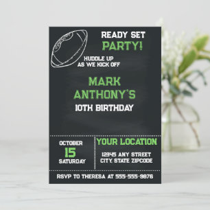 Ready Set Party Football Birthday Invitation