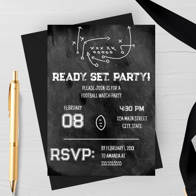 Ready Set Party Football Watch Party Invitation (Creator Uploaded)