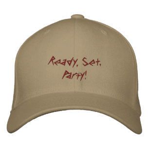 Ready, Set, Party! Front - K Back Khaki Flexfit Embroidered Hat