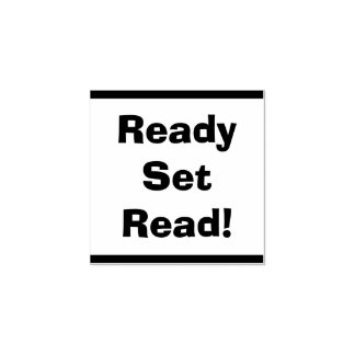 Ready Set Read Teacher Classroom Library Wooden Rubber Stamp