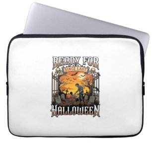 Ready Since Last Halloween Zombie Shopping Cart Gr Laptop Sleeve