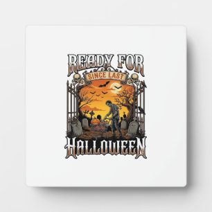 Ready Since Last Halloween Zombie Shopping Cart Gr Plaque