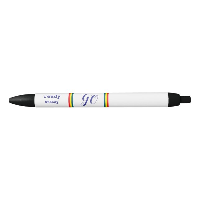 ready steady GO  Black Ink Pen (Front)