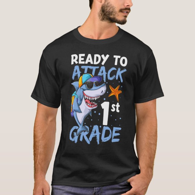 Ready To Attack 1st Grade Apparel Back To School S T-Shirt (Front)