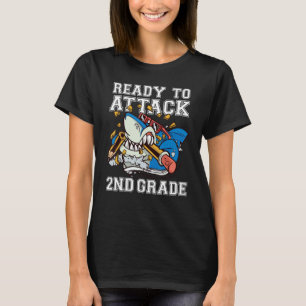 Ready To Attack 2nd Grade Boys Shark  Back To Scho T-Shirt