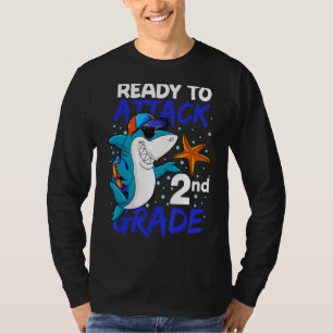 Ready To Attack 2nd Grade Cool Shark Back To Scho T-Shirt