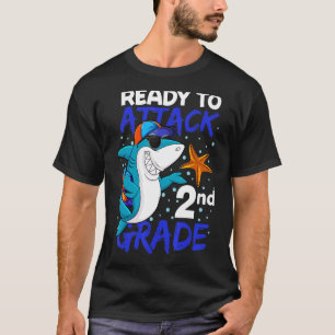 Ready To Attack 2nd Grade Cool Shark Back To Scho T-Shirt