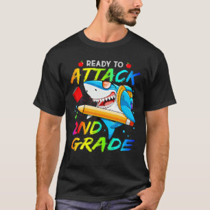 Ready To Attack 2Nd Grade Shark Back To School Boy T-Shirt