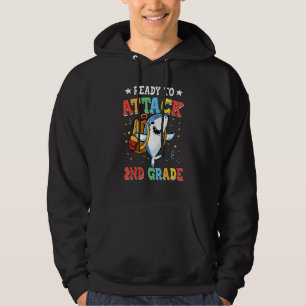 Ready To Attack 2nd Grade Shark Back To School Hoodie