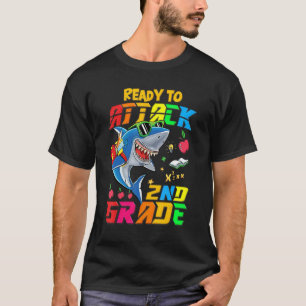 Ready To Attack 2nd Grade Shark Back To School Tea T-Shirt