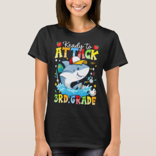 Ready To Attack 3rd Grade Shark Back To School Boy T-Shirt