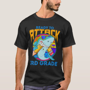 Ready To Attack 3Rd Grade Shark Back To School Gif T-Shirt