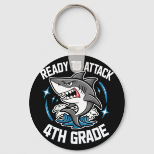 Ready to attack 4th grade shark funny back to key ring