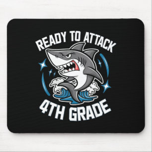 Ready to attack 4th grade shark funny back to mouse pad