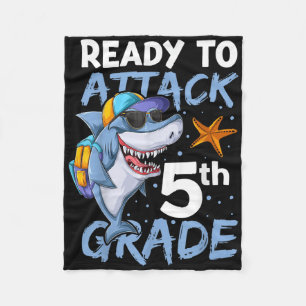 Ready To Attack 5th Grade Apparel, Back To School Fleece Blanket