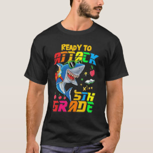 Ready To Attack 5th Grade Shark Back To School Tea T-Shirt