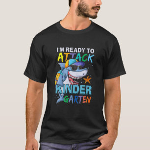 Ready To Attack Kindergarten Shark Back School Sea T-Shirt