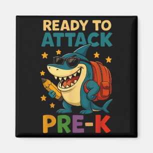 Ready To Attack Pre-k Preschool Shark Back To Scho Magnet