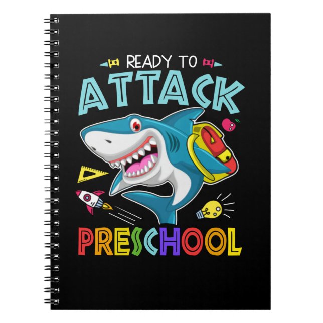 Ready To Attack Preschool Boy Back To School Sea A Notebook (Front)