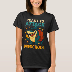 Ready To Attack Preschool Shark Back To School Boy T-Shirt