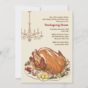 Ready To Be Carved Thanksgiving Dinner Invitation