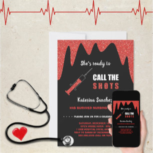 Ready to Call the Shots nursing school graduation Invitation