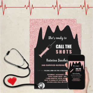 Ready to Call the Shots nursing school graduation Invitation