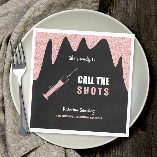 Ready to Call the Shots nursing school graduation Napkin (Creator Uploaded)