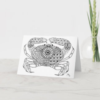 Ready to colour greeting card- Crab Card