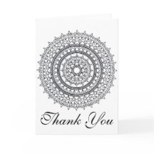 Ready To Colour Intricate Mandala Thank You Card