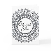 Ready To Colour Mandala Pattern Thank You Card