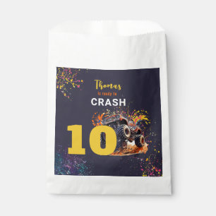 Ready to crash monster truck dark birthday favour bag