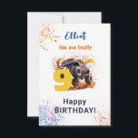 Ready to crash monster truck happy birthday card<br><div class="desc">Monster truck birthday card. Your kid is ready to crash... 1, 2, 3, 4, 5...  age,  name is editable.</div>