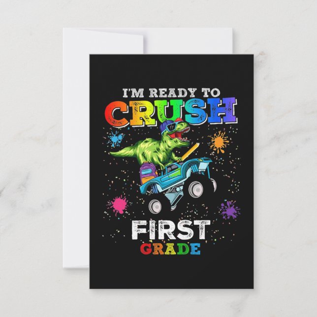 Ready to Crush 1st First Grade Dinosaur (Front)