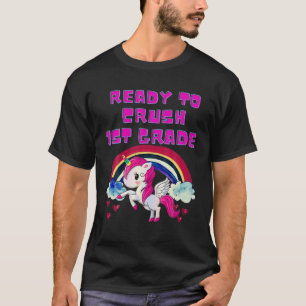 Ready To Crush 1St Grade. Dabbing Unicorn. Back To T-Shirt