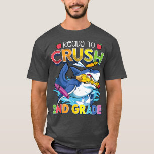 Ready To Crush 2nd Grade Shark Back To School Boys T-Shirt
