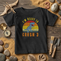 Ready to Crush 3 Dinosaur Birthday Shirt
