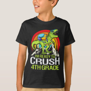 Ready To Crush 4th Grade Back To School Dinosaur T-Shirt