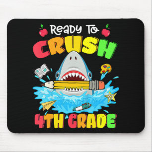 Ready To Crush 4th Grade Shark Back To School Boys Mouse Pad