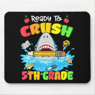 Ready To Crush 5th Grade Shark Back To School Boys Mouse Pad
