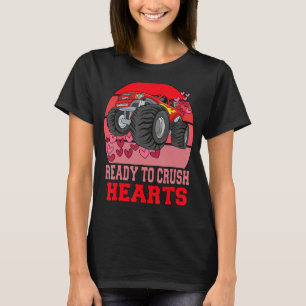 Ready To Crush Hearts Monster Truck Toddler Boys V T-Shirt