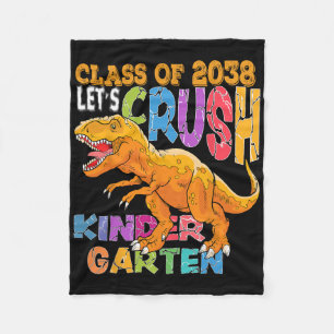Ready To Crush Kindergarten 2038 Dinosaur Back To  Fleece Blanket