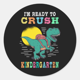 Ready to crush kindergarten classic round sticker