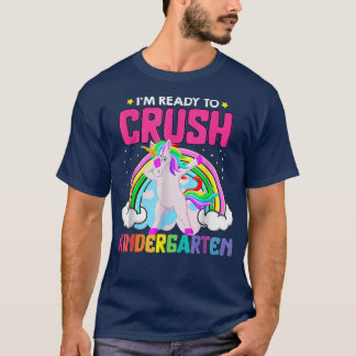 Ready to Crush Kindergarten Dabbing Unicorn Back t T-Shirt