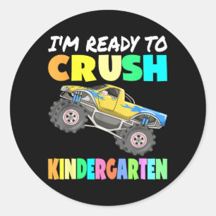 Ready To Crush Kindergarten Dinosaur Back to Classic Round Sticker