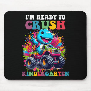 Ready To Crush Kindergarten Dinosaur Truck Design  Mouse Pad