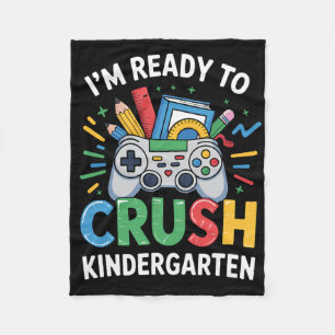 Ready To Crush Kindergarten Gamer Ck To School Tod Fleece Blanket