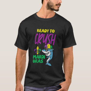 Ready To Crush Mardi Gras Jester Shark Toddler Boy T-Shirt