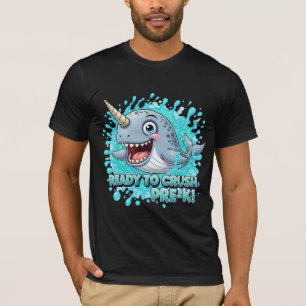 Ready to Crush Pre-K Cute Narwhal Back to School T-Shirt
